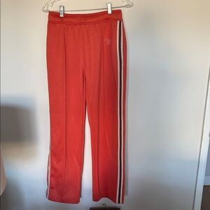 Wales Bonner Orange Sweatpants with White Stripes